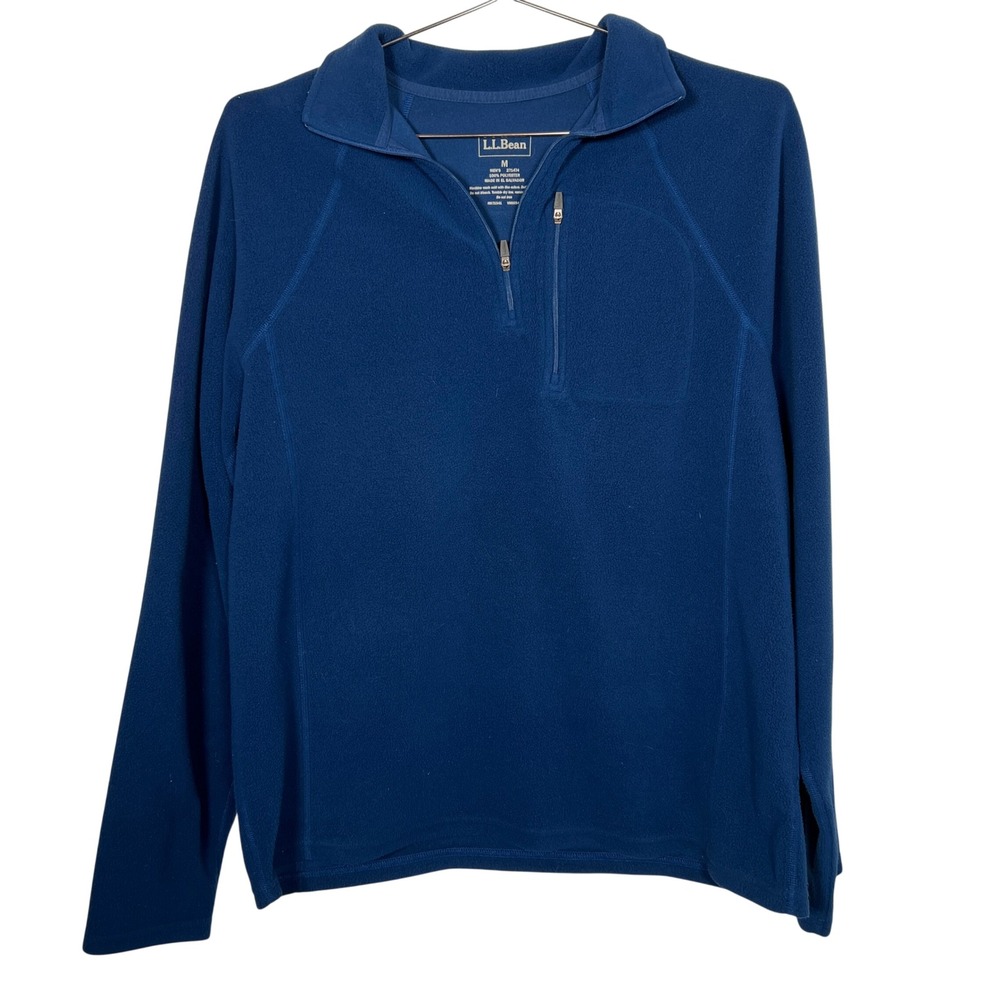 L.L.‎ Bean Blue Fleece Quarter Zip Pullover Hiking Outdoor Gorpcore Sweater M